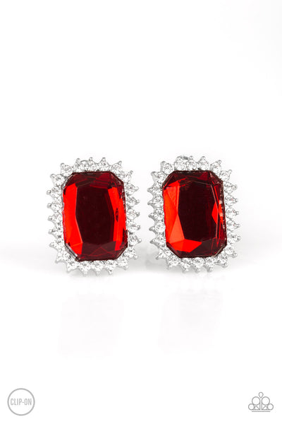 Paparazzi Downtown Dapper - Red Earrings