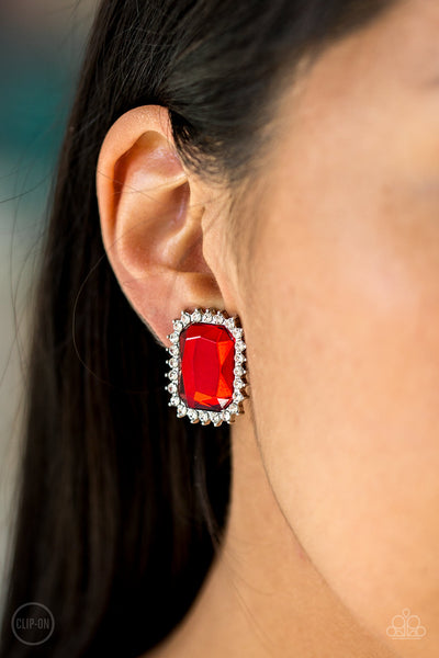 Paparazzi Downtown Dapper - Red Earrings