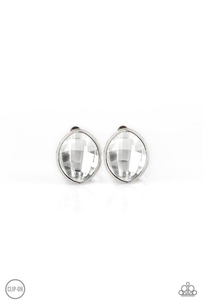 Paparazzi Movie Star Sparkle - White Earrings