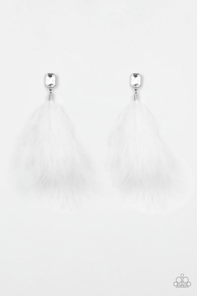 Paparazzi The SHOWGIRL Must Go On! - White Earrings