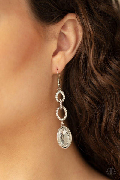 Paparazzi Extra Ice Queen - White Earrings