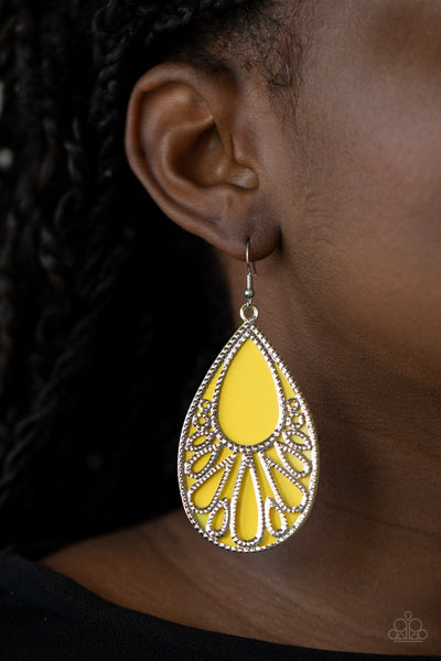 Paparazzi Loud and Proud - Yellow Earrings