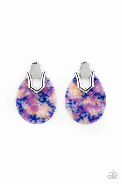 Paparazzi HAUTE Flash - Blue Earrings