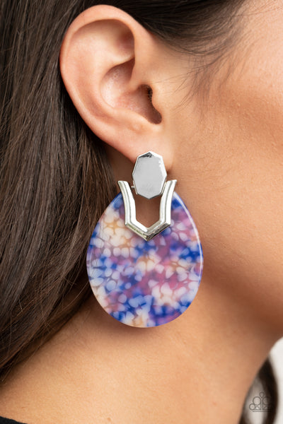 Paparazzi HAUTE Flash - Blue Earrings