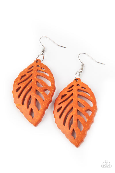 Paparazzi LEAF Em Hanging - Orange Earrings