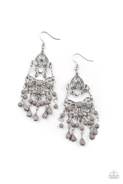 Paparazzi Glass Slipper Glamour - Silver Earrings