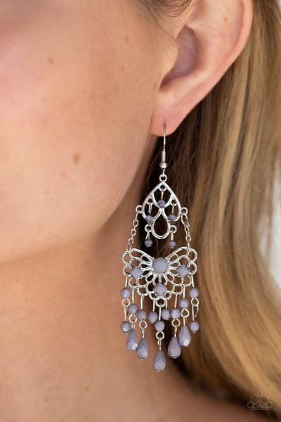 Paparazzi Glass Slipper Glamour - Silver Earrings