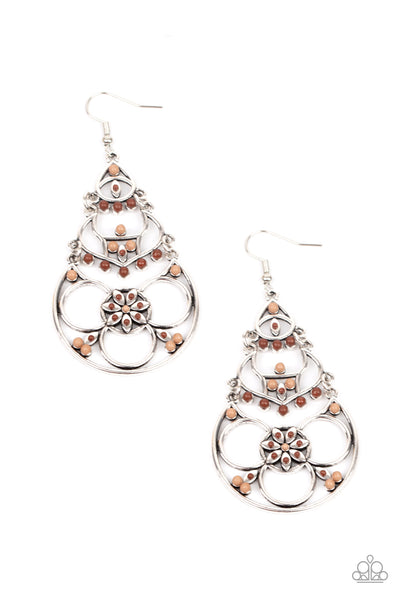 Paparazzi Garden Melody - Brown Earrings