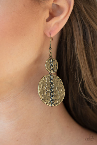 Paparazzi Metro Metalhead - Brass Earrings