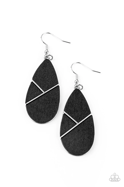 Paparazzi Sequoia Forest - Black Earrings