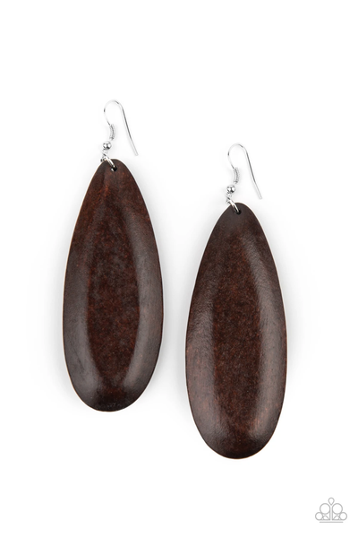 Paparazzi Tropical Ferry - Brown Earrings