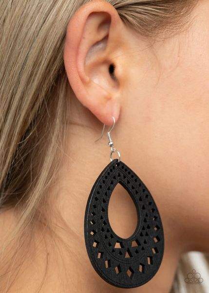 Paparazzi Belize Beauty - Black Earrings