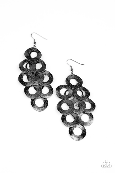 Paparazzi Scattered Shimmer - Black Earrings