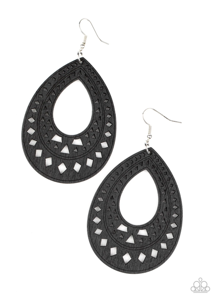 Paparazzi Belize Beauty - Black Earrings