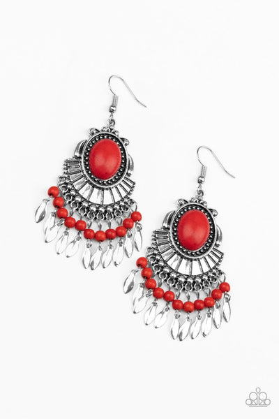 Paparazzi Eco Trip - Red Earrings