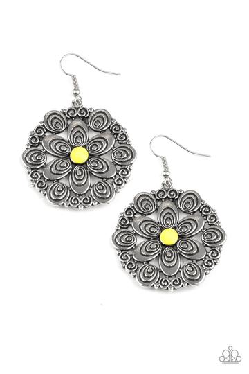 Paparazzi Grove Groove - Yellow Earrings
