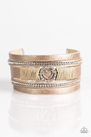 Paparazzi It Takes Heart - Brown Bracelet