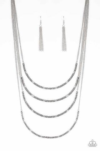 Paparazzi It Will Be Over MOON - Silver Necklace