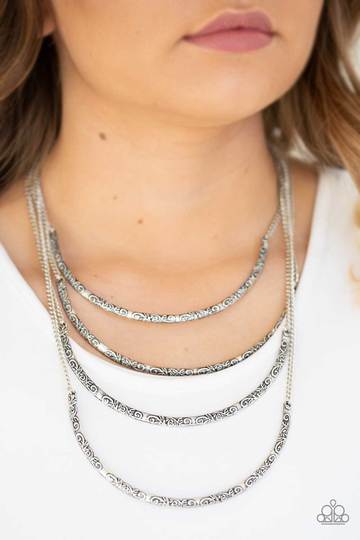 Paparazzi It Will Be Over MOON - Silver Necklace