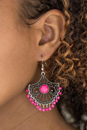 Paparazzi Stone Lagoon - Pink Earrings