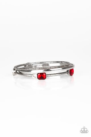 Paparazzi City Slicker Sleek - Red Bracelet