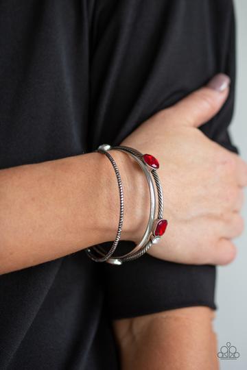 Paparazzi City Slicker Sleek - Red Bracelet