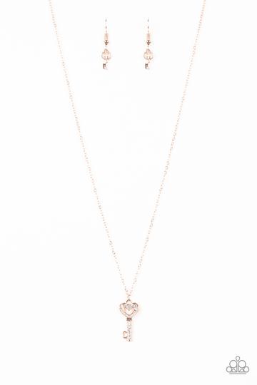Paparazzi Lock Up Your Valuables - Rose Gold Necklace