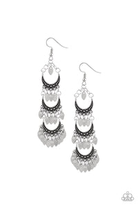 Paparazzi Take Your Chime - Silver Earrings