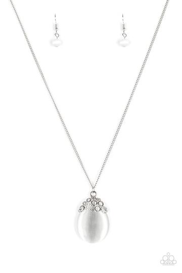 Paparazzi Nightcap and Gown - White Necklace