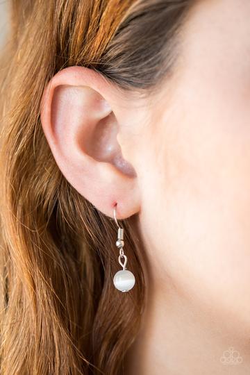 Paparazzi Nightcap and Gown - White Necklace