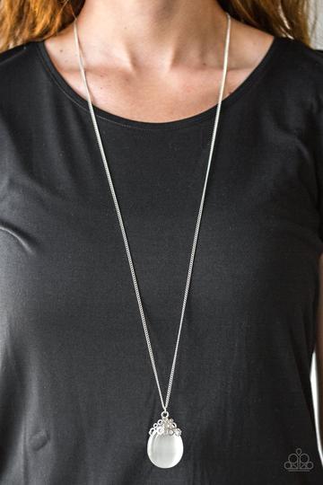 Paparazzi Nightcap and Gown - White Necklace
