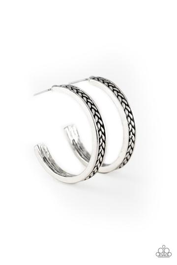 Paparazzi Rugged Retro - Silver Earrings