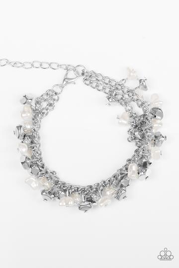 Paparazzi Seaside Social - White Bracelet