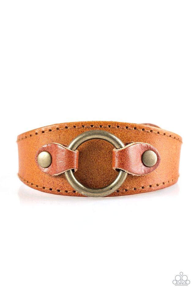 Paparazzi Western Wrangler - Brown / Brass