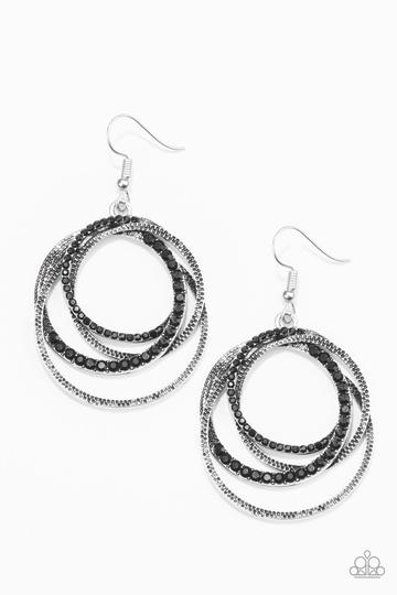 Paparazzi Elegantly Entangled - Black Earrings