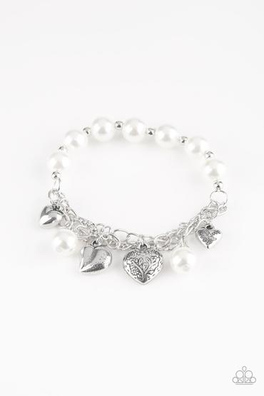 Paparazzi More Amour - White Bracelet