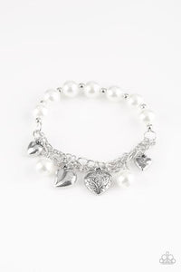 Paparazzi More Amour - White Bracelet