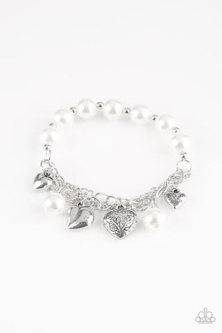 Paparazzi More Amour - White Bracelet