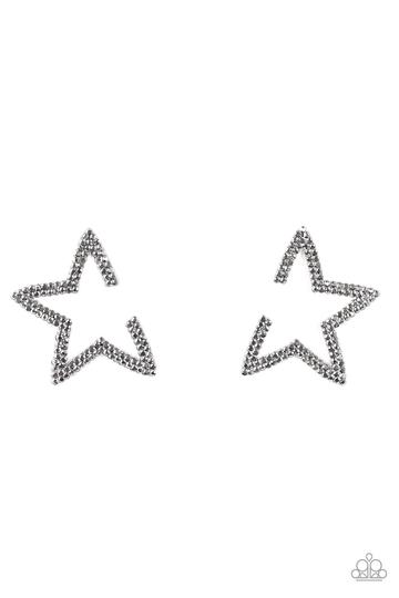 Paparazzi Star Player - Silver Earrings