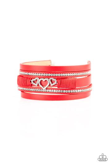 Paparazzi Rebel Valentine - Red Bracelet