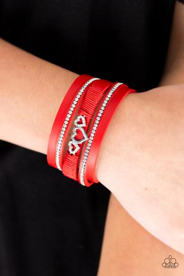 Paparazzi Rebel Valentine - Red Bracelet