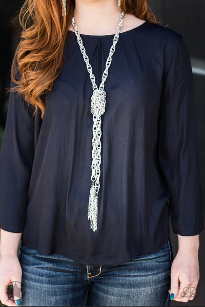 Paparazzi SCARFed for Attention - Silver Necklace