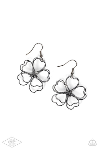 Paparazzi Daisy Double - Gunmetal (Small) Earrings