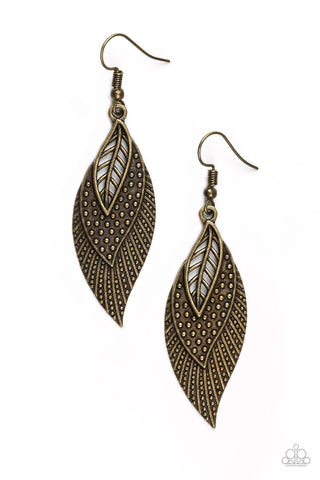 Paparazzi Wind Wanderer - Brass Earrings