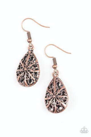 Paparazzi Western Wisteria - Copper Earrings