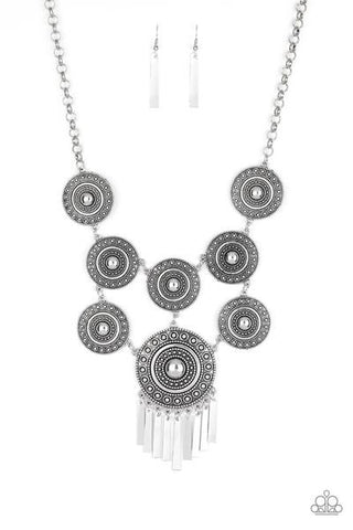Paparazzi Modern Medalist - Silver Necklace