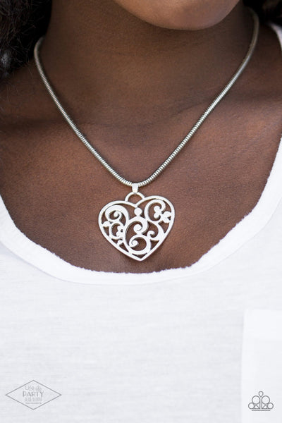 Paparazzi FILIGREE Your Heart With Love - Silver Necklace