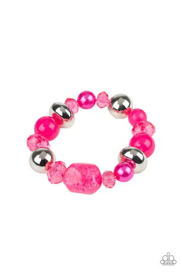 Paparazzi Ice Ice-Breaker - Pink Bracelet