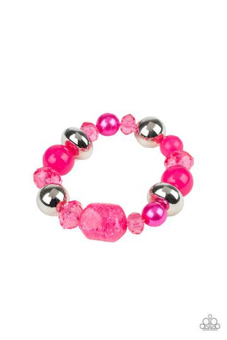 Paparazzi Ice Ice-Breaker - Pink Bracelet