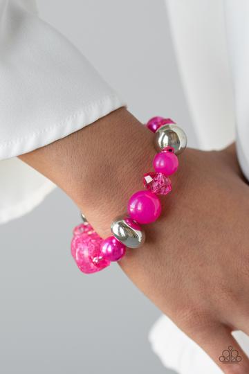 Paparazzi Ice Ice-Breaker - Pink Bracelet